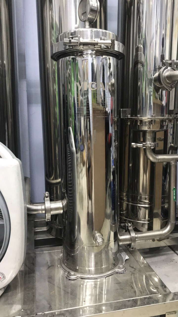 Phin lọc inox chứa 3 lõi 20inch, bình lọc inox chưa 3 lõi 20inch