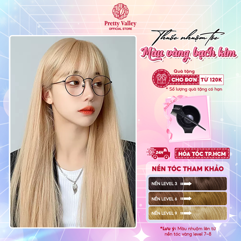 Thuốc nhuộm tóc màu vàng bạch kim Molokai siêu dưỡng, thuốc nhuộm tóc tại nhà - Pretty Valley Store