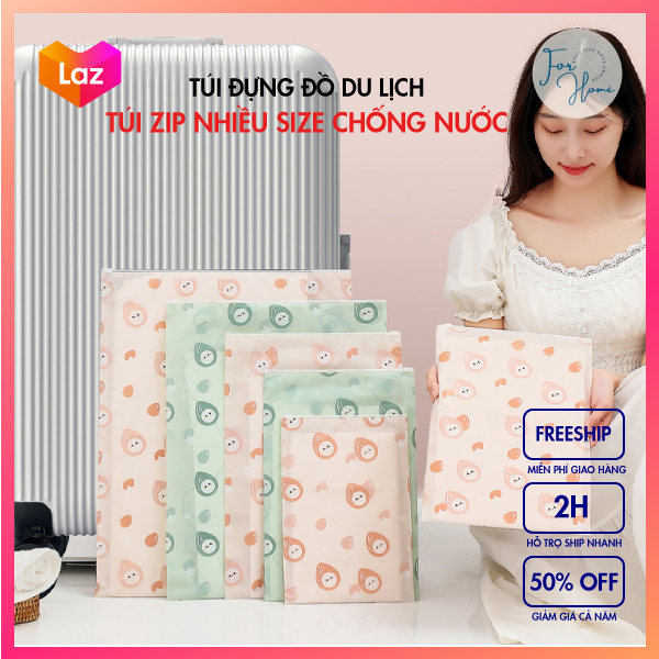 Túi zip đựng đồ du lịch đa năng, túi bảo quản quần áo, mỹ phẩm, giày dép chống thấm nước