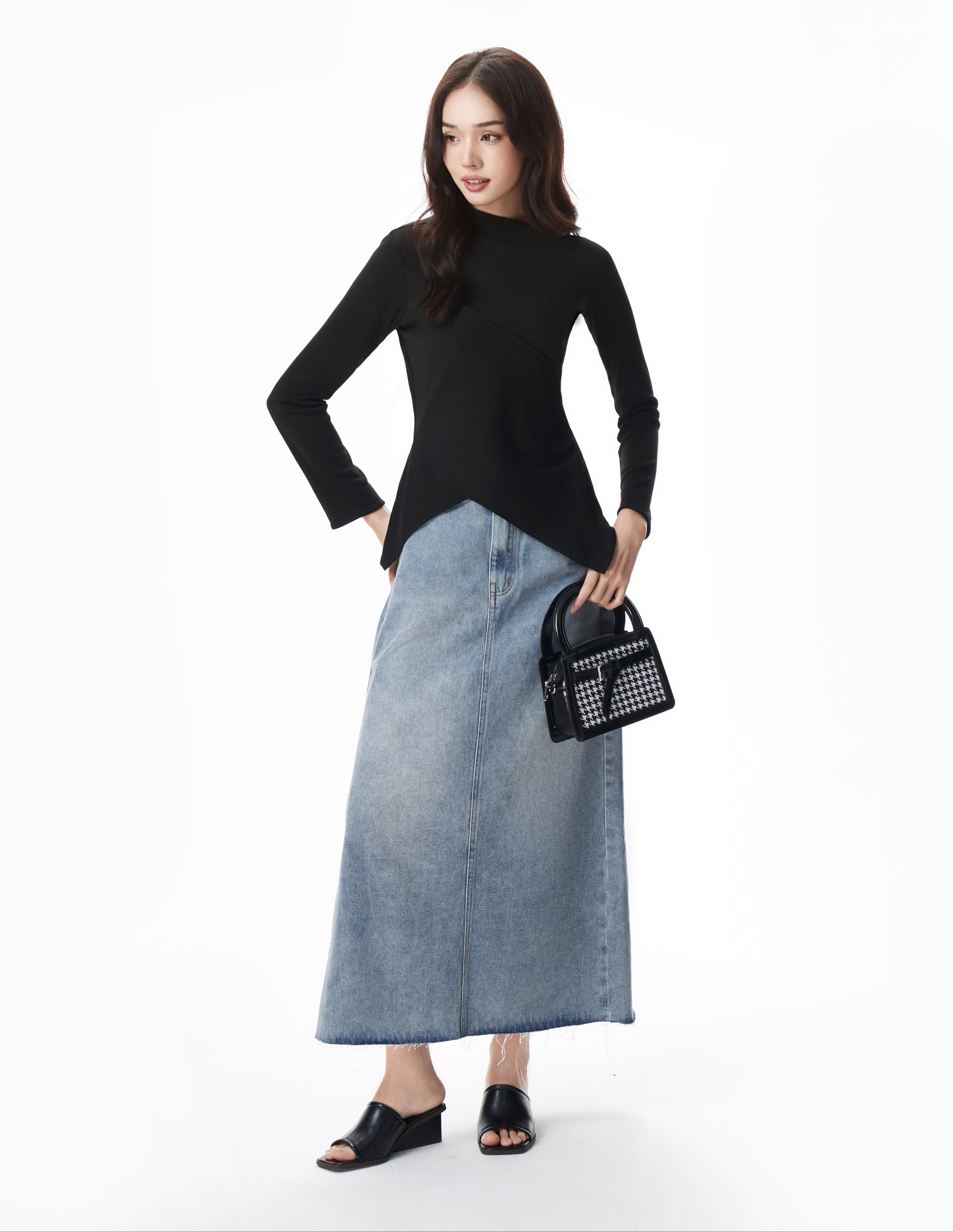 Olv - chân váy sariah denim skirt