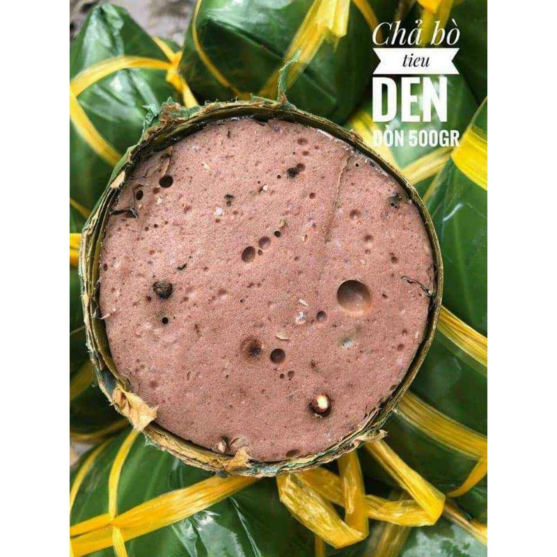 CHẢ BÒ TIÊU ĐEN - Đòn 500gr (giao tphcm)