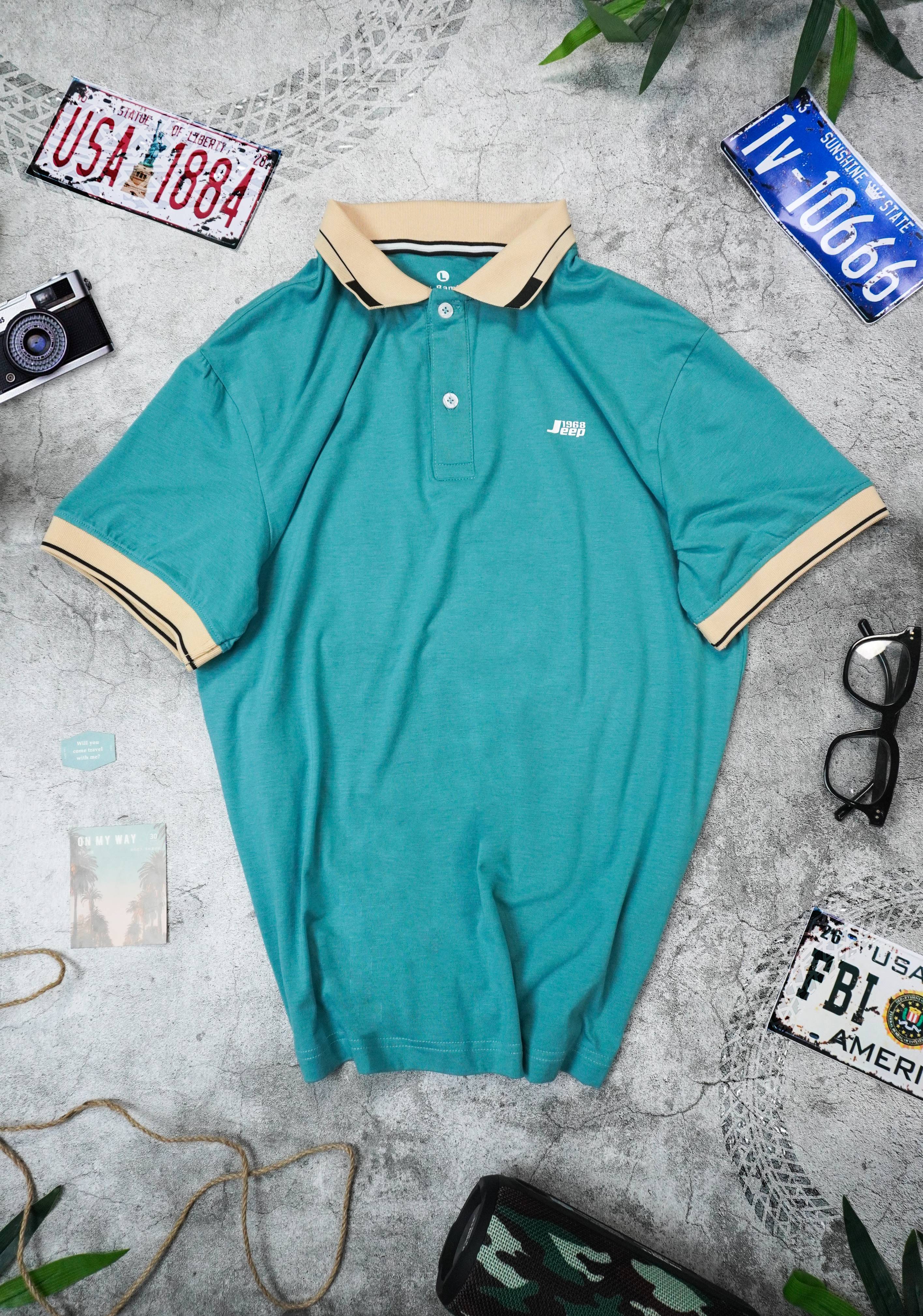 Áo thun Nam vải Sợi Tre Polo cổ Trụ