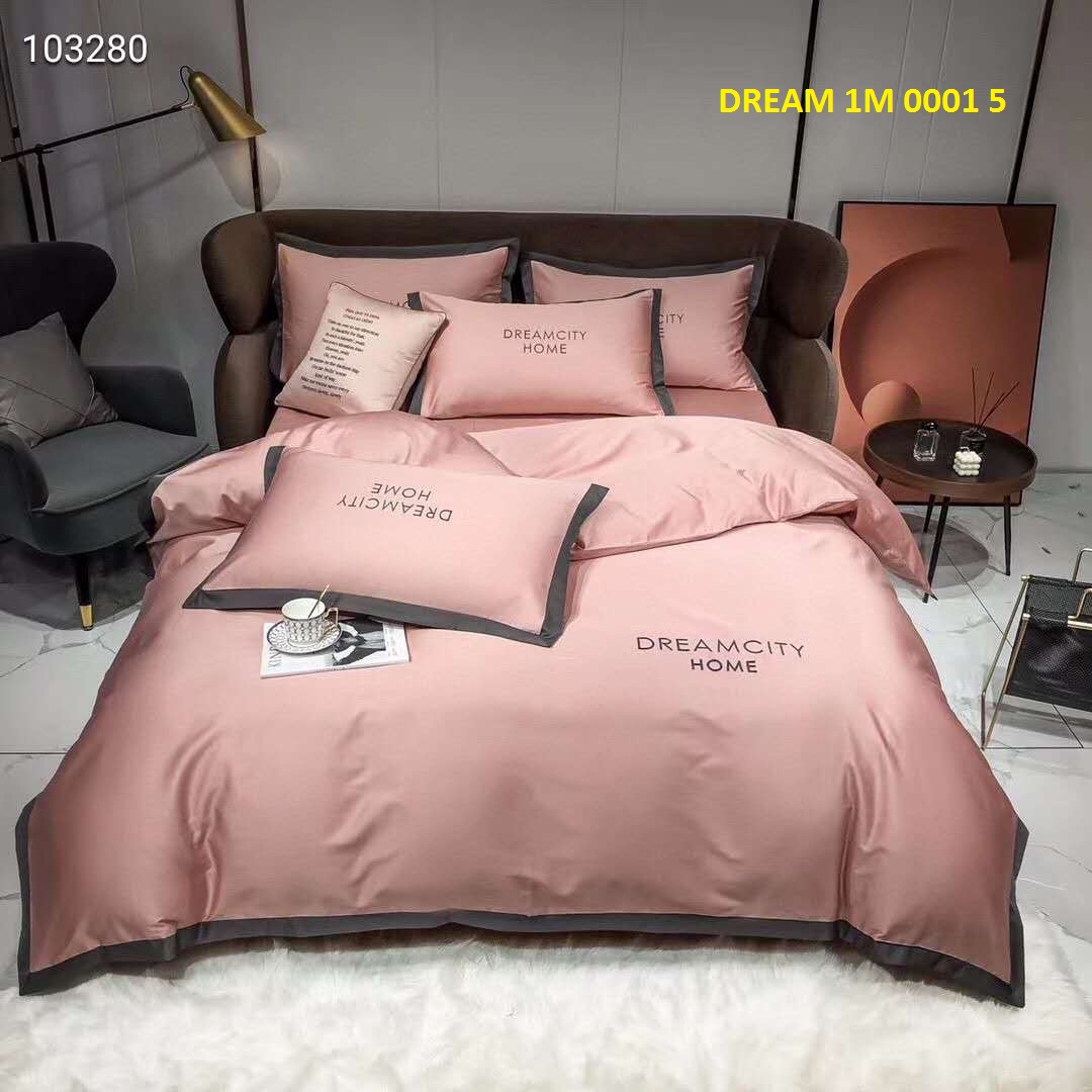 Bộ Chăn Ga Gối Cotton Lụa Dream City Trơn 1 Màu Hàng Cao Cấp - Set tiêu chuẩn full 4 Món