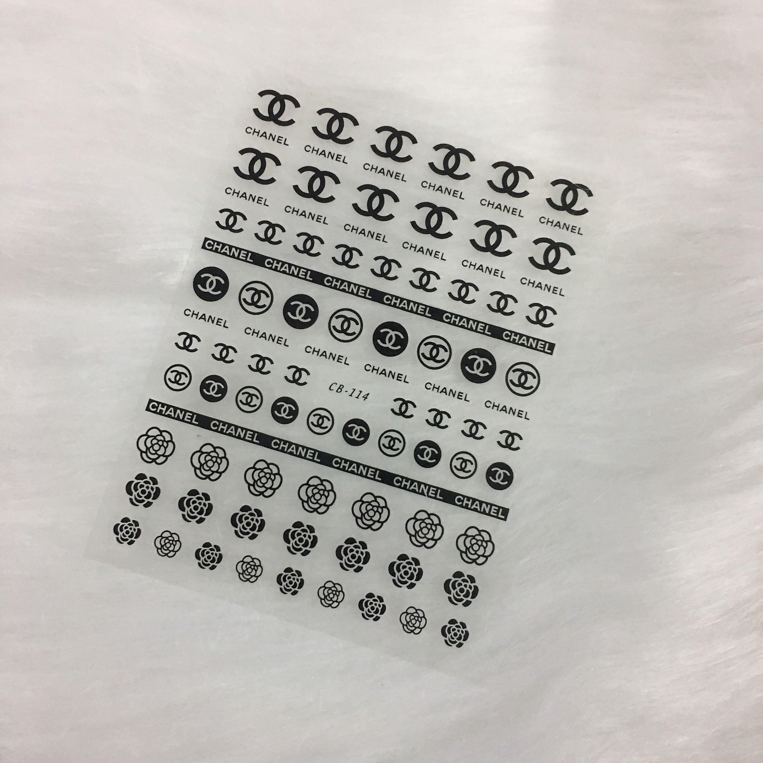 [Mã Cb] Sticker thương hiệu trang trí móng tay, phụ kiện nail