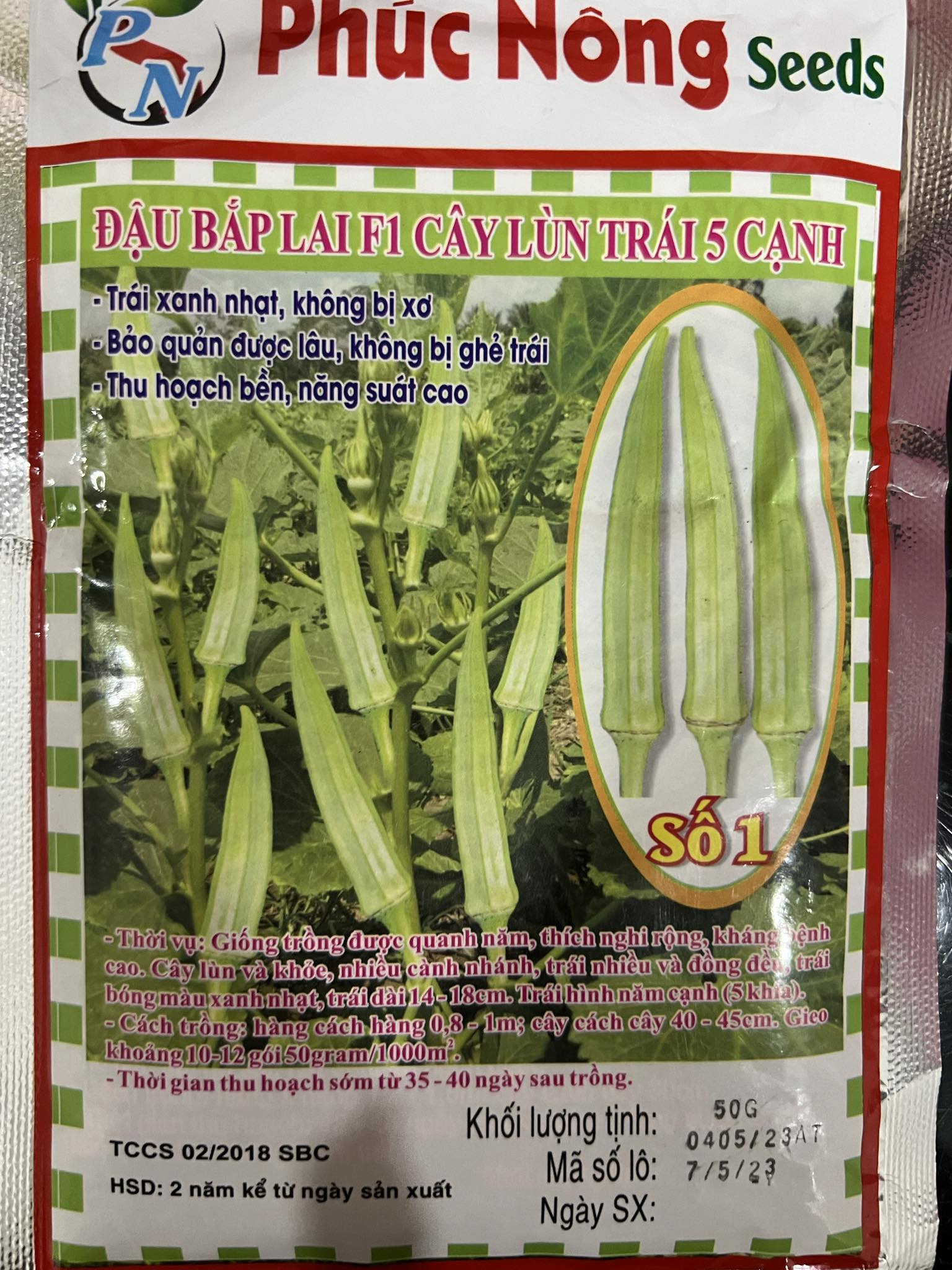 Hạt giống đậu bắp 5 cạnh phúc nông