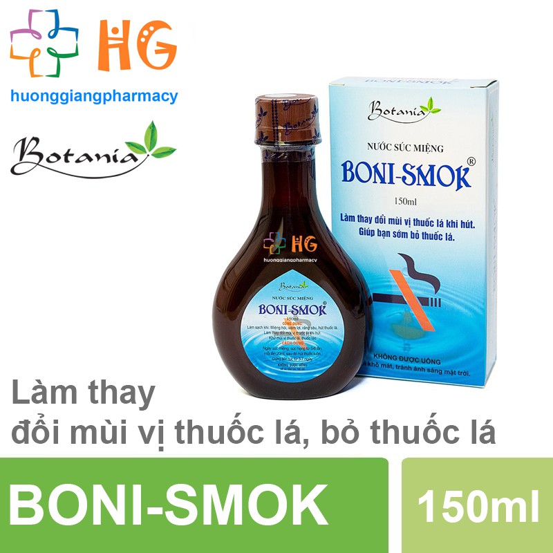 Boni Smok - Nước súc miệng giúp bỏ thuốc lá, khử mùi hôi miệng, chống sâu răng