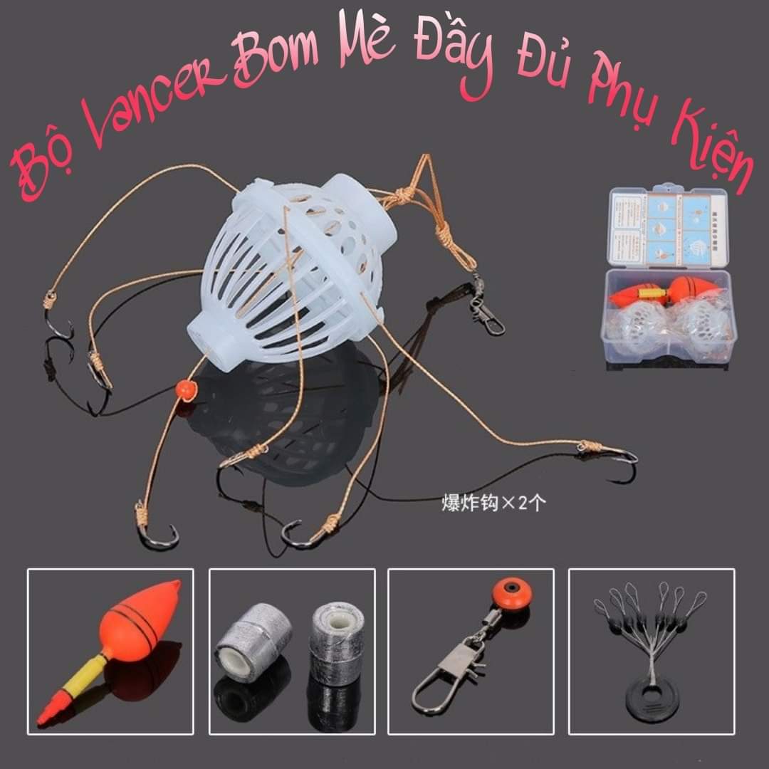Bộ Lancer Bom Mè Đầy Đủ Phụ Kiện - Đồ Câu DHS - Thích hợp câu lăng xê, câu máy, câu lục, câu đơn, câu đài,...