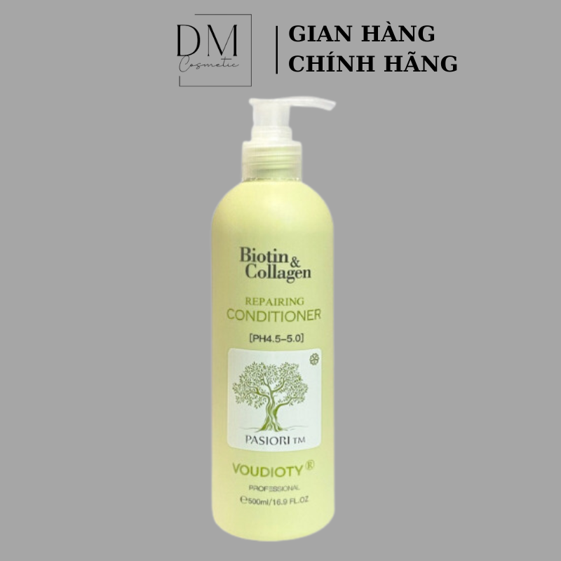 Dầu xả tóc, Dầu xả Biotin Collagen phục hồi tóc và ngăn kiềm dầu chai xanh lá 500ml - 1000ml