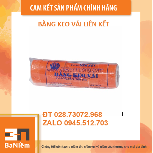 Băng keo vải liên kết 1 cây 10 cuộn 1.25cm x 200cm