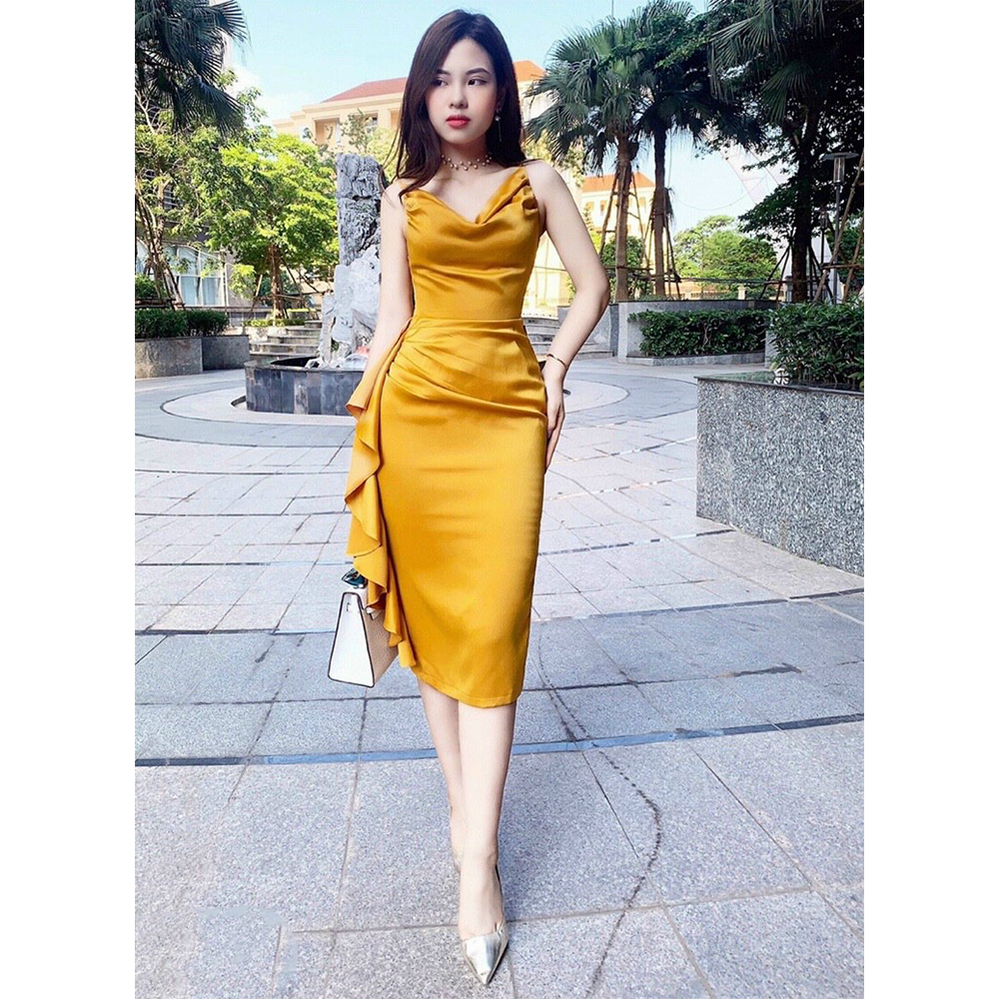 Đầm váy trơn dáng ôm 2 dây siêu xinh tôn dáng cho nàng thời trang nữ dạo phố cho nàng