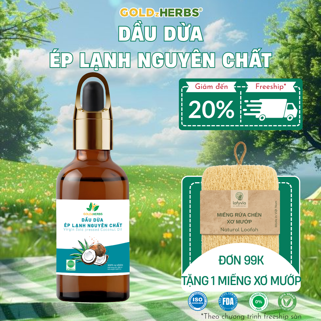 Dầu Dừa Ép Lạnh Nguyên Chất GoldzHerbs