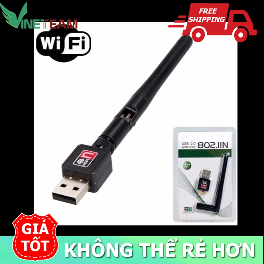Usb wifi - usb thu wifi 802.11n cho máy bàn có anten -dc2381