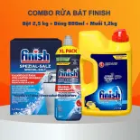 Combo Bột rửa bát finish 2,5kg 2,2 1,3 1,2 kg +Bóng finish 800ml+Muối finish 1,2kg đủ loại chuyên dùng cho máy rửa chén máy rửa bát