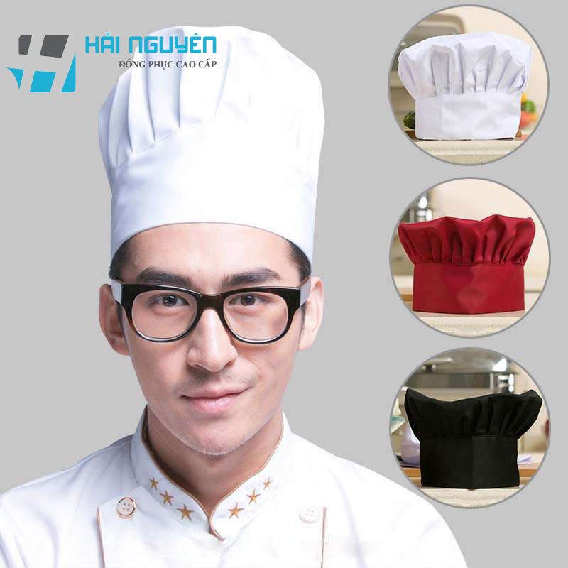 Mũ bếp cao cấp mẫu đẹp nón đầu bếp cho Nam Nữ dành cho nhà hàng làm đồng phục