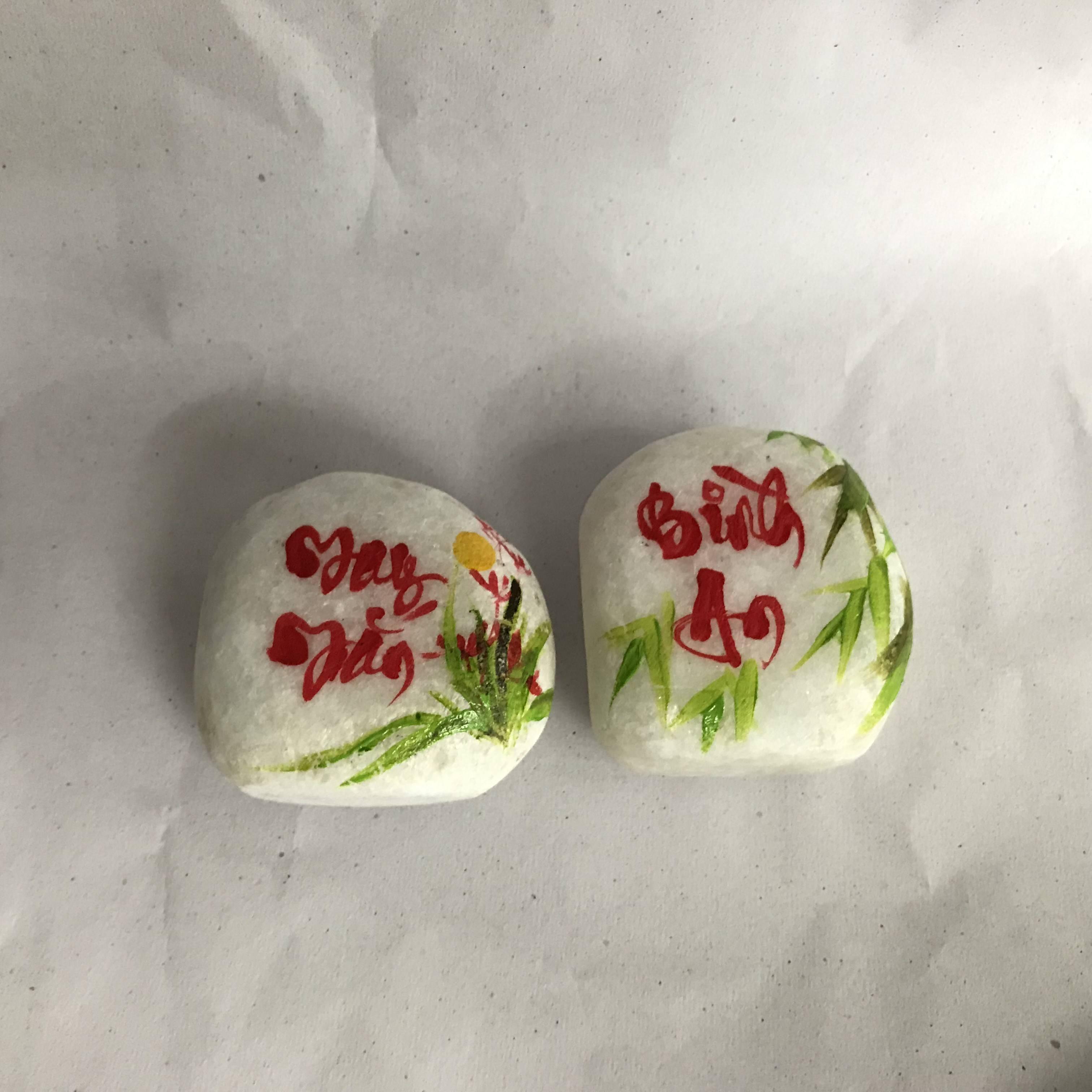 Đá thư pháp may mắn-bình an