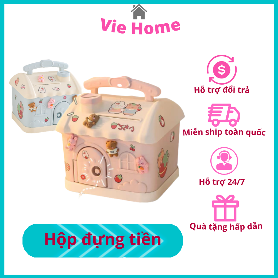 Hộp Đựng Tiền Tiết Kiệm Hình Ngôi Nhà Cho Trẻ Em Hình Hoạt Hình Bình Tiết Kiệm Cho Bé Trai Bé Gái