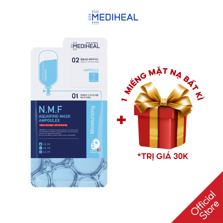 Mặt nạ mediheal siêu cấp ẩm phiên bản 2 bước n.m.f aquaring mask ampoulex