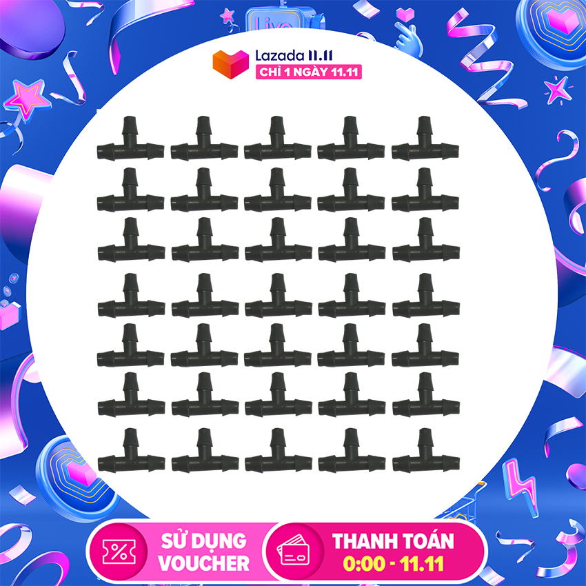 [HCM]Bộ 100 chữ T 5 ly chuyên dùng nối ống nhỏ giọt 5 ly ống dẻo PE LDPE 5li (5mm).