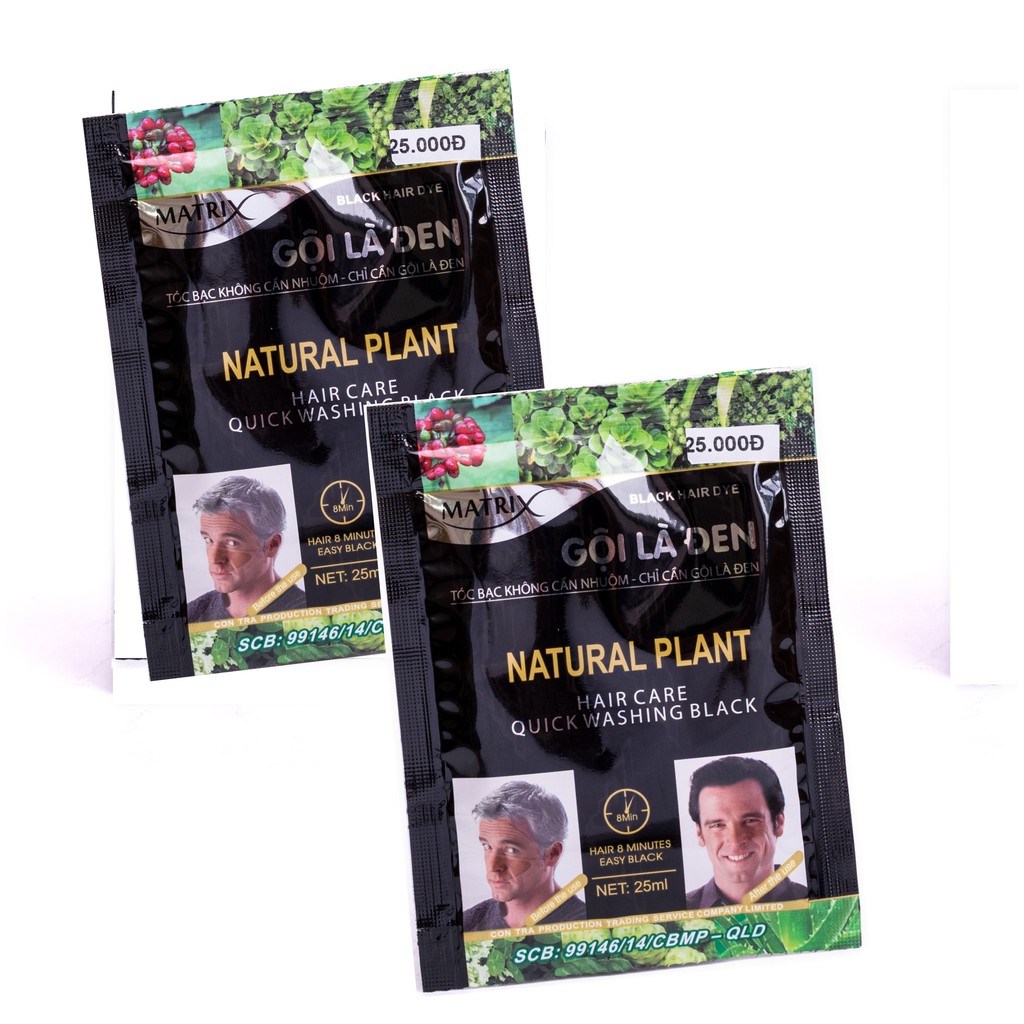 Combo 2 gói thuốc gội tóc thảo dược matrix blach hair dye - gội đen 25ml