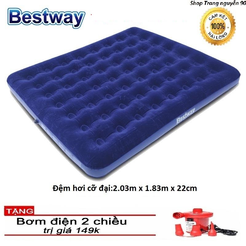 NỆM HƠI - ĐỆM HƠI TIỆN DỤNG CỠ ĐẠI 67004: 2,03M X 1,83M X 22CM KÈM BƠM ĐIỆN