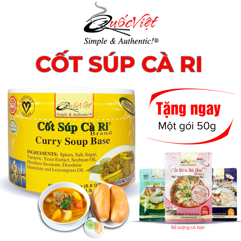 Cốt gia vị nấu súp cà ri quốc việt hộp 300g - nguyên liệu nấu cô đặc nhập khẩu usa