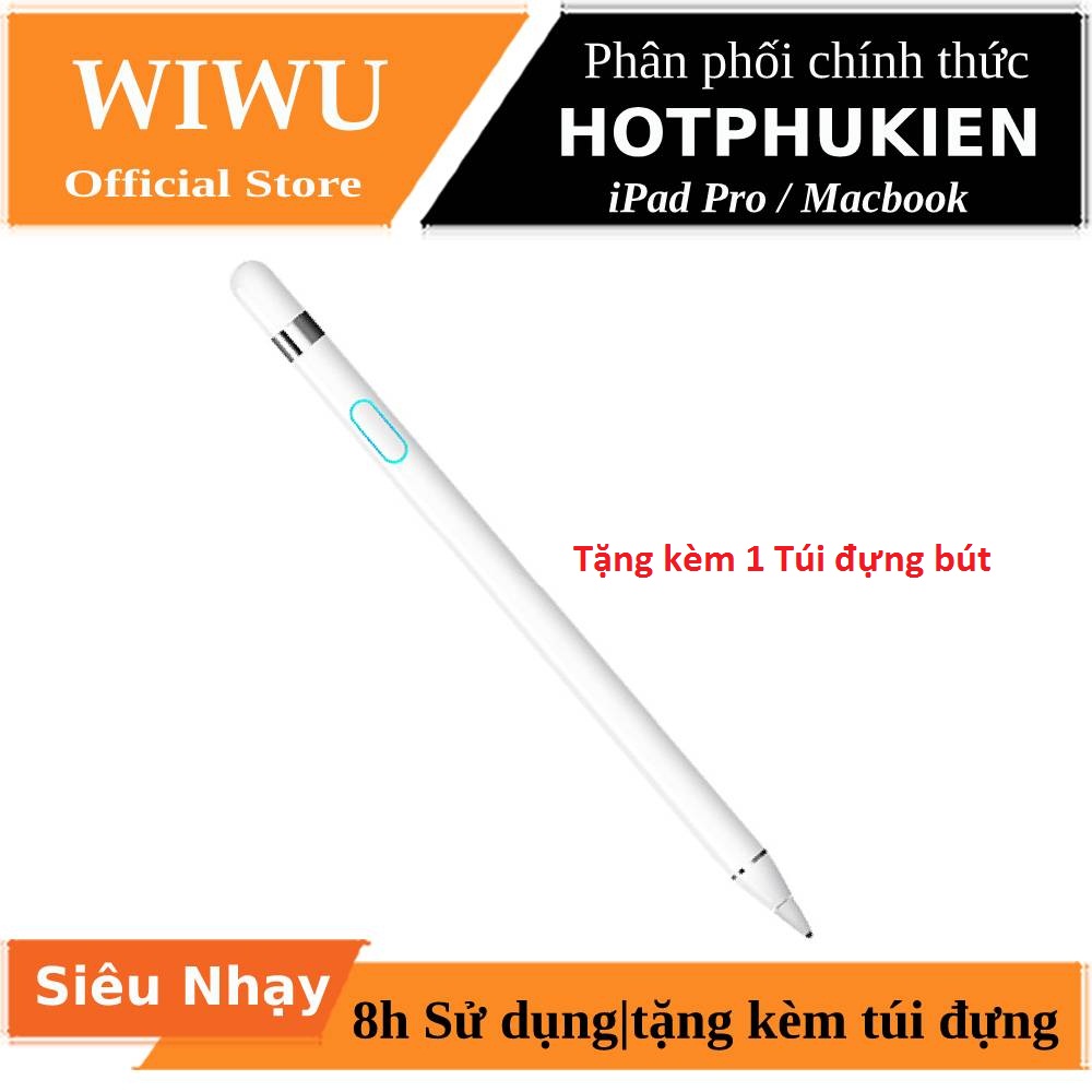 Bút cảm ứng stylus cho mọi loại màn hình cảm ứng iPhone / iPad / Androidhiệu WIWU Pencil Magic Gen 2 tặng kèm túi đựng bút (cảm ứng siêu mượt mà, dung lượng pin cao, thiết kế thời trang) (Bảo hành 03 tháng 1 đổi 1) - Phân phối bởi hotphukien