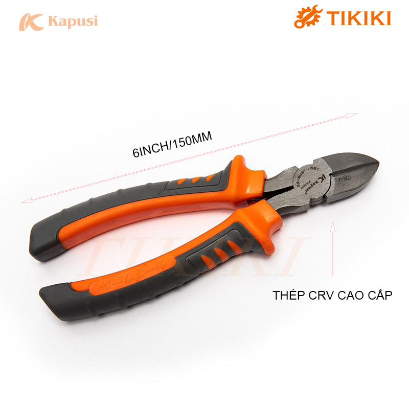 Kìm Cắt Dây Điện Đa Năng Kapusi Japan  6inch/150mm Thép CRV Cao Cấp Siêu Bền Kiềm Cắt Dây Điện Kiểu Nhật