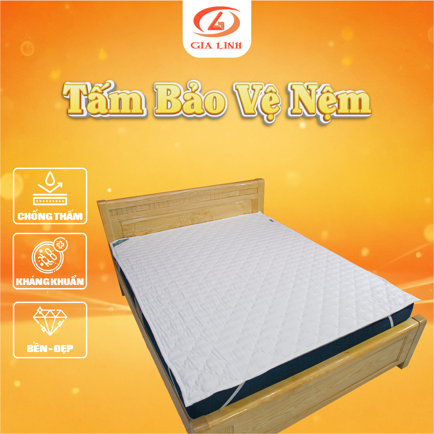 Tấm Bảo Vệ Nệm - Ngăn ngừa bụi, mềm mịn, mát mẻ - Chống Thấm, chống nước (Đủ Kích Thước) - Á Châu