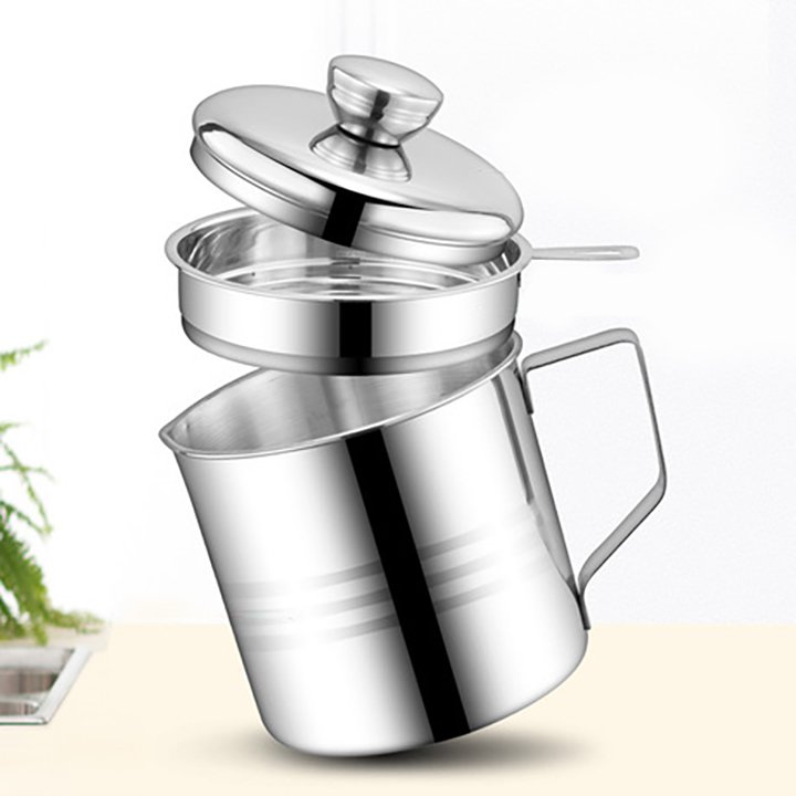 Ca lọc cặn dầu mỡ thừa, chất liệu inox 304 cao cấp không gỉ, lưới lọc lỗ nhỏ, làm mới dầu thừa để tái sử dụng,ca lọc dầu