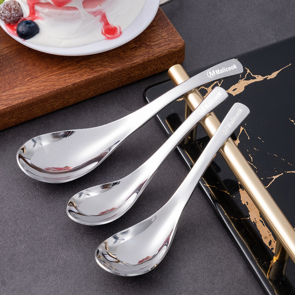 Thìa ăn phở, súp inox 304 Malicook [FREESHIP-BÁN LẺ] phong cách Châu Á sang trọng cao cấp