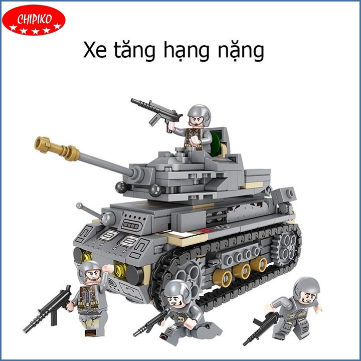 Đồ chơi lego xe tăng quân sự bọc thép, đồ chơi lắp ráp cho bé