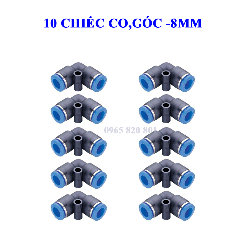 10 Co,góc nối nhanh ống PE 8mm