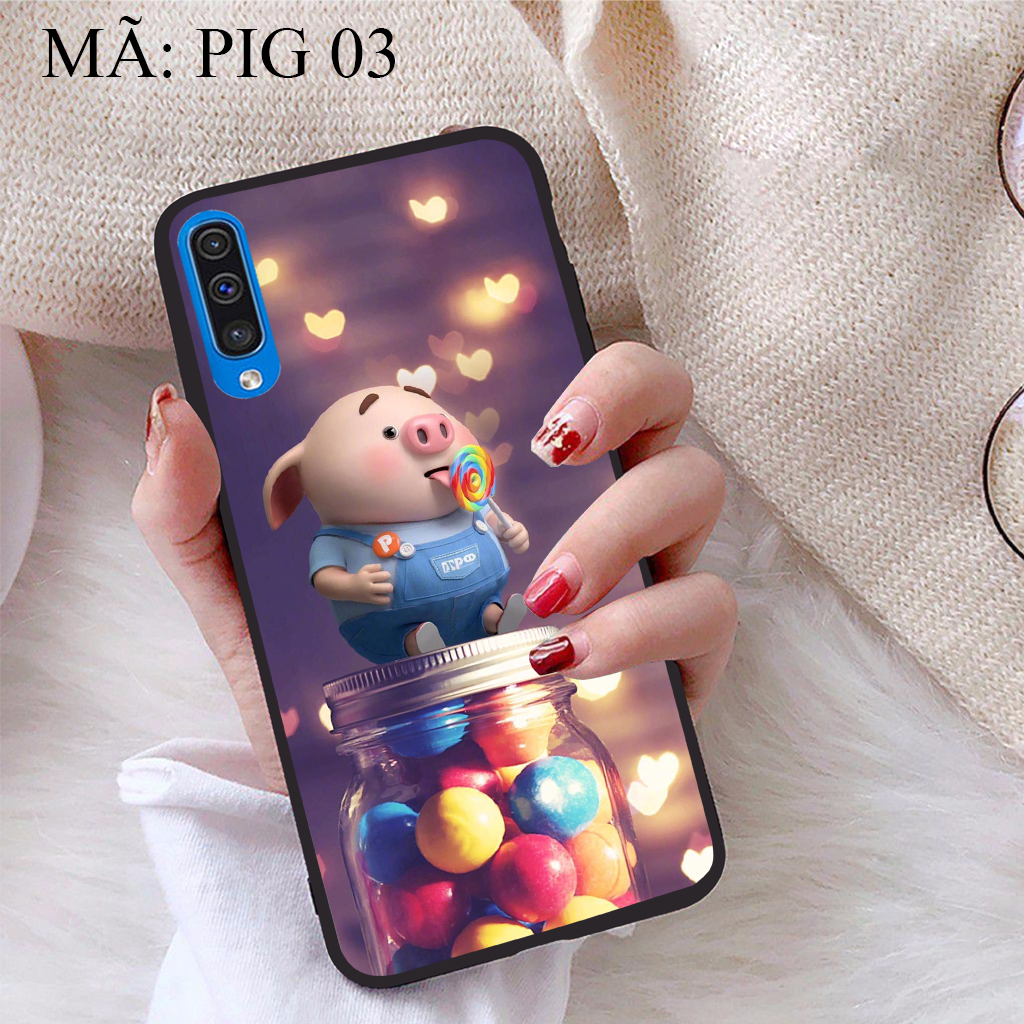 Ốp lưng iCase dành cho Samsung Galaxy A50 viền dẻo TPU BST Pig Cute