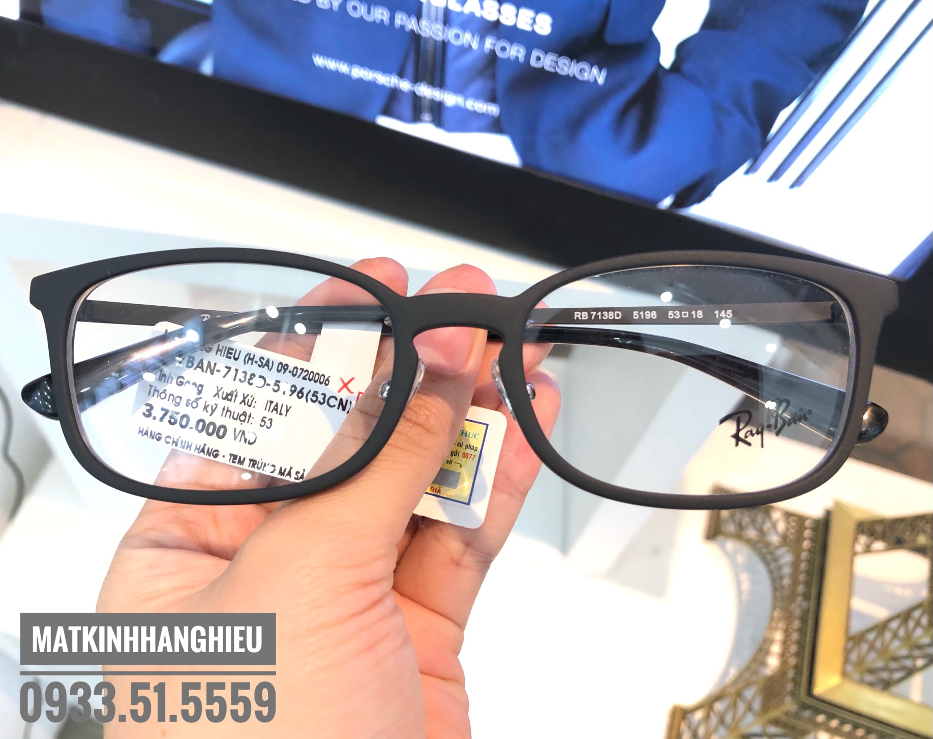 Gọng kính cận thời trang chính hãng RayBan RB7138D