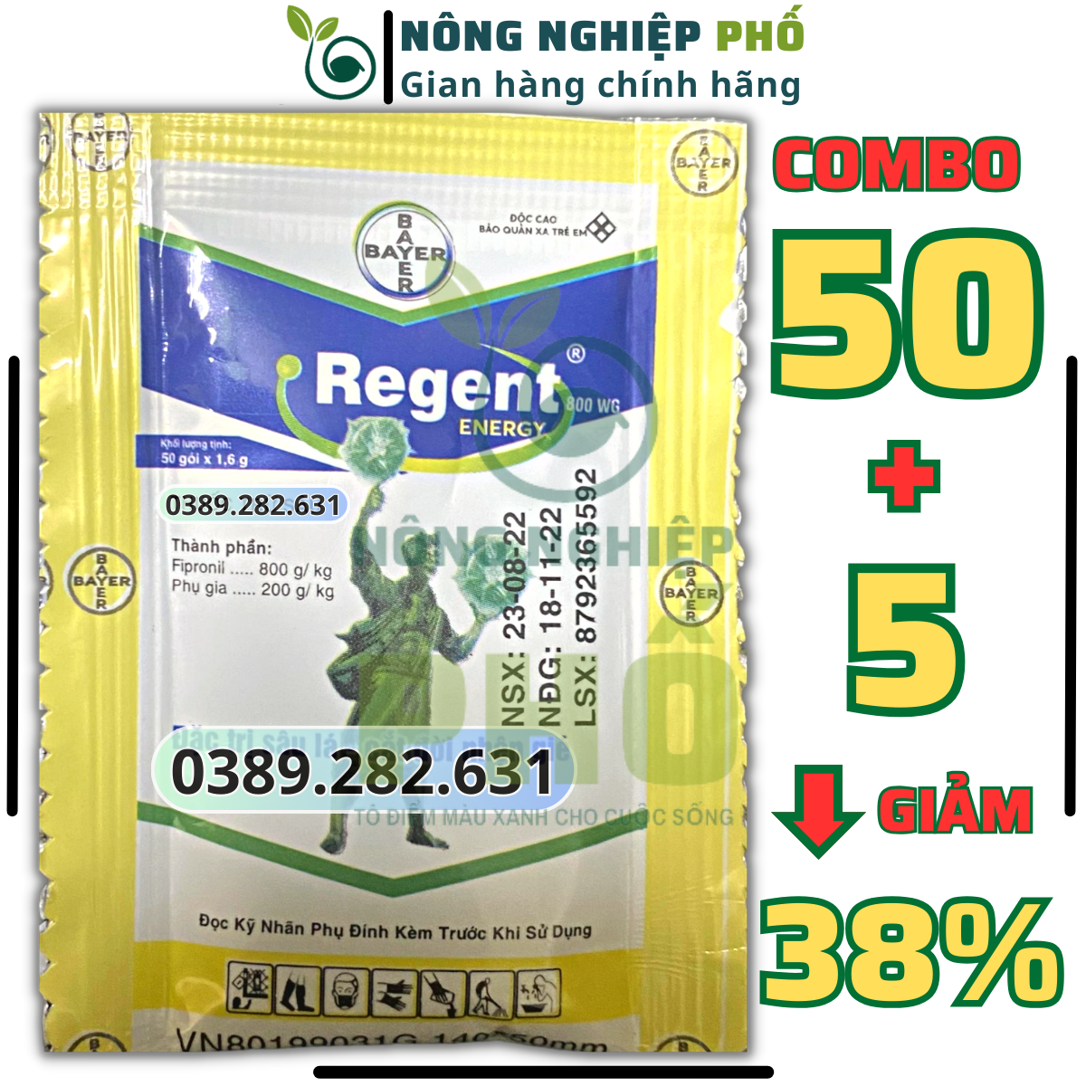 TẶNG 5 COMBO 50 Chế phẩm Regent 800wg diệt sạch kiến, gián, muỗi, bọ chét, mạt gà, mối, Chế phẩm diệ