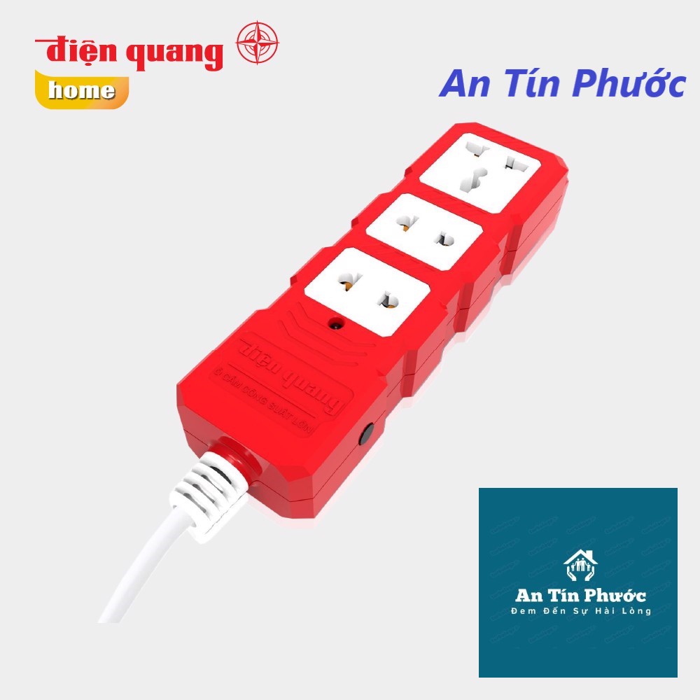 Ổ cắm công suất lớn điện quang 4000w 3 lỗ, dây dài 2m