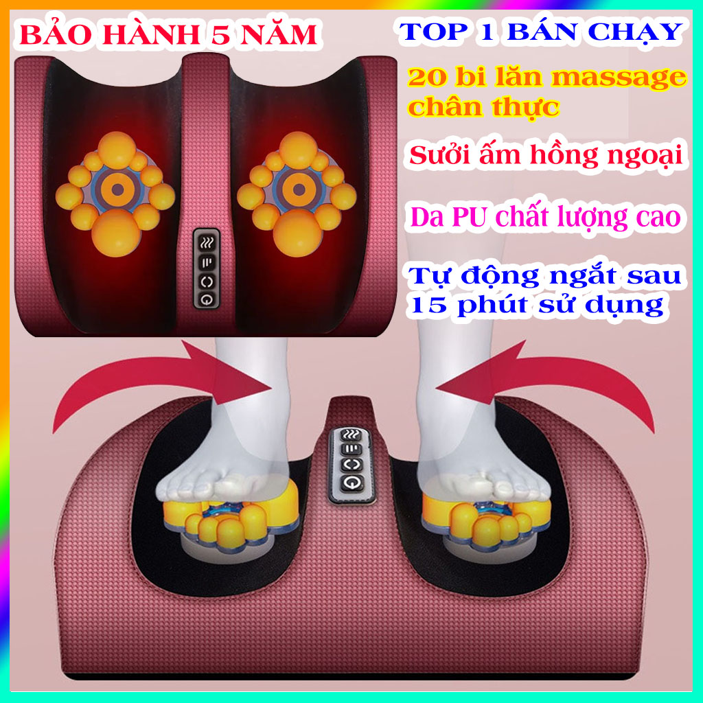 HOÀN TIỀN 15% - Máy matxa bàn chân hồng ngoại máy matxa chân mini có chế độ sưởi ấm shop có bán máy ngâm chân massage máy ngâm chân thải độc máy ngâm chân nước nóng nệm massage toàn thân gối massage hồng ngoại