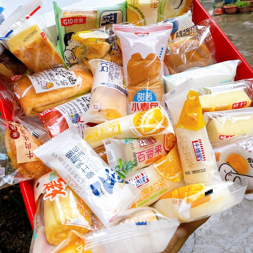 Thùng 1kg Bánh Bông Lan Mix Đủ Vị Bánh Loại Ngon B39 - BeeGin Food Store