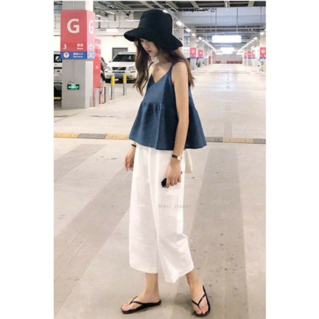 Quần ống rộng , Quần culottest lửng khóa thật ,Thiết kế phía trước cạp khuy có khóa , Phía sau lưng chun co giãn thoải mái , Chất đũi xước hàn mát ,mềm, nhẹ , phối đồ sang chảnh, giá hấp dẫn , Hỗ trợ ship - Thời trang nữ Keni