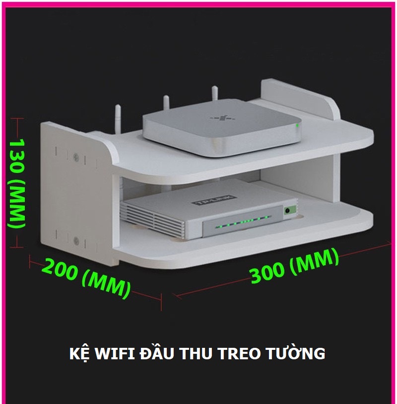 [HCM]Kệ xếp gọn Đa Năng Modem Wifi TV Box Remote treo tường bộ 1 kệ có bảo hành