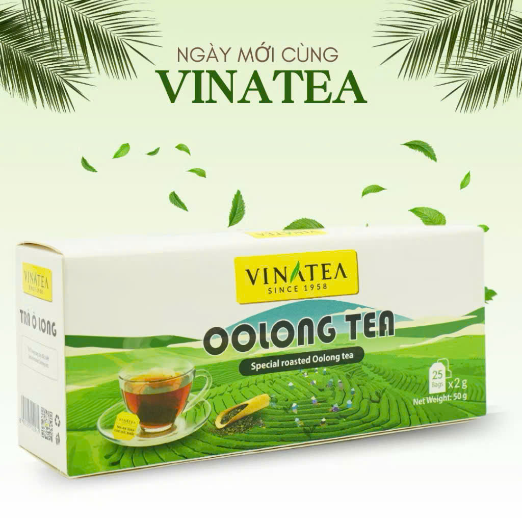 Trà Vinatea Ô Long Rang Sấy Túi Lọc 50g Thoảng Hương Khói Vị Đậm