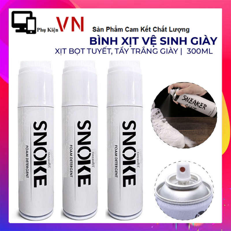 Chai xịt tạo bọt vệ sinh giày Snoker Kèm Chổi Vệ Sinh cao cấp - Bình Xịt Vệ Sinh Giày Bọt Tuyết Giặt