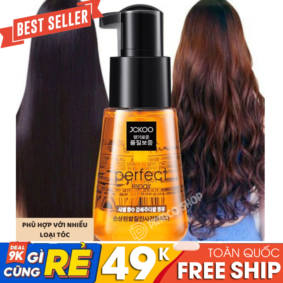 (Top 5 dưỡng tóc) Tinh dầu dưỡng tóc mềm mượt thơm JCKOO Morocco Hair Care Oil Siêu Hot Hàn Quốc DSDT63 uốn xoăn vào nếp coco moroccanoil perfect nam nữ