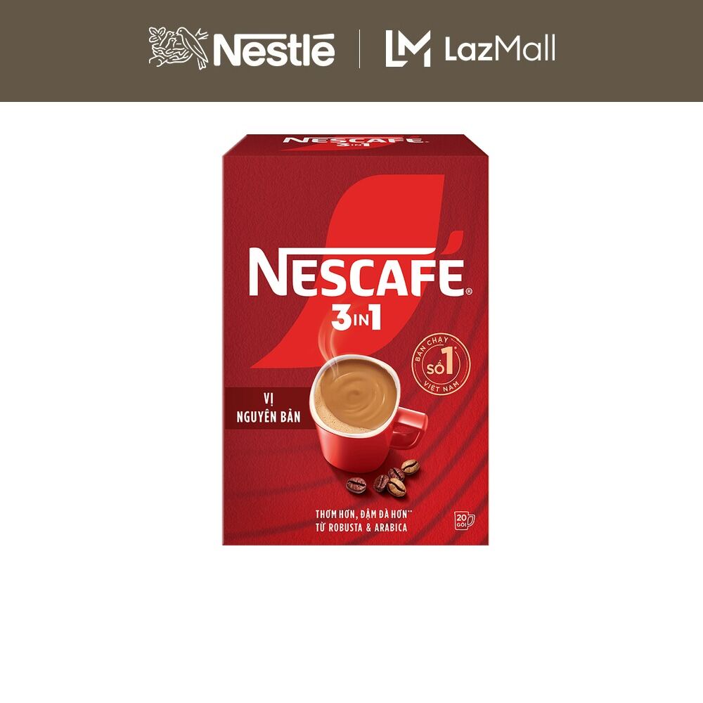 [FREESHIP TOÀN QUỐC] [CÔNG THỨC CẢI TIẾN] Hộp Cà phê Hòa tan NESCAFÉ VỊ NGUYÊN BẢN 20 gói - Đậm thơm hài hòa