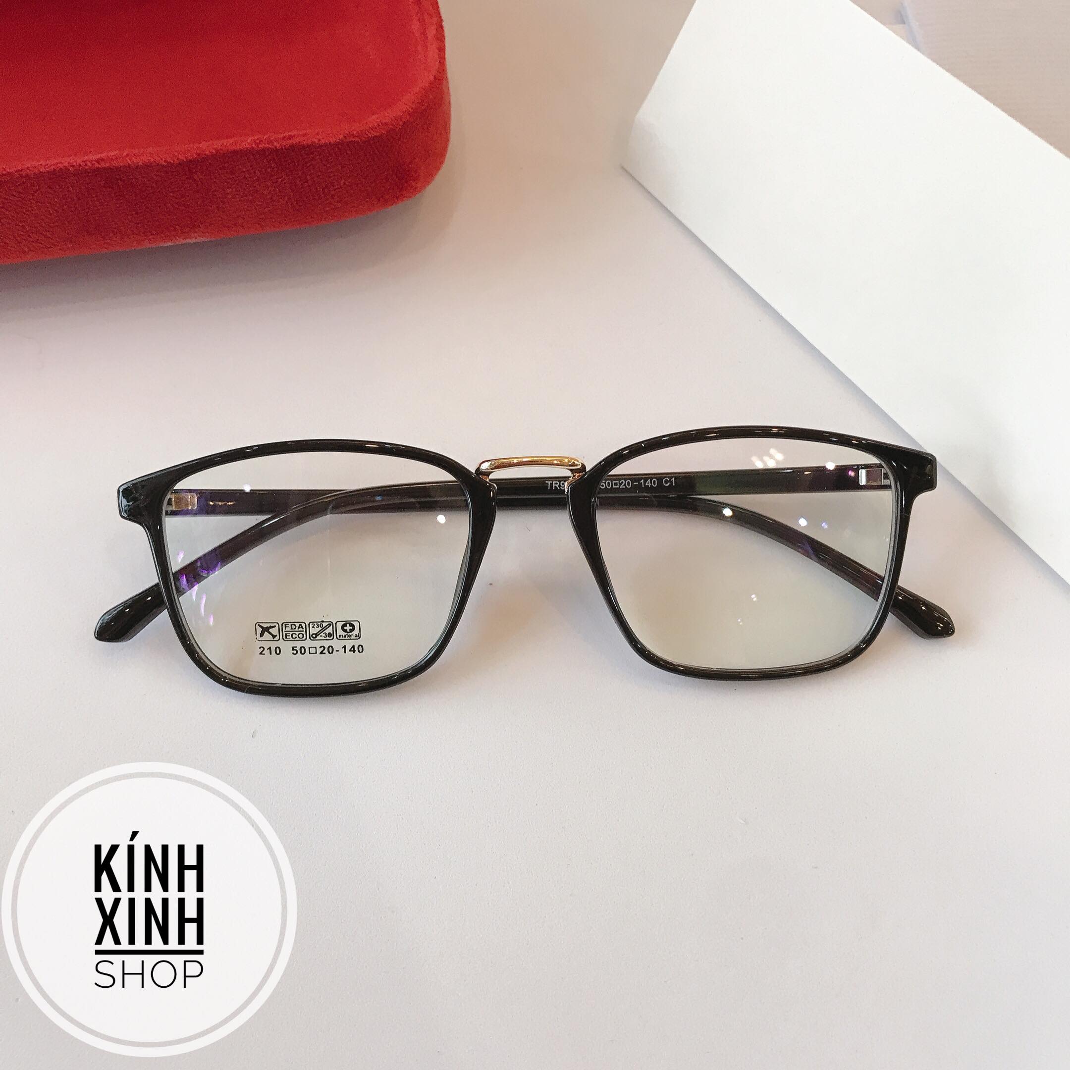 Kính gọng mắt vuông nhựa dẻo KOREA GSD210 (ĐEN)