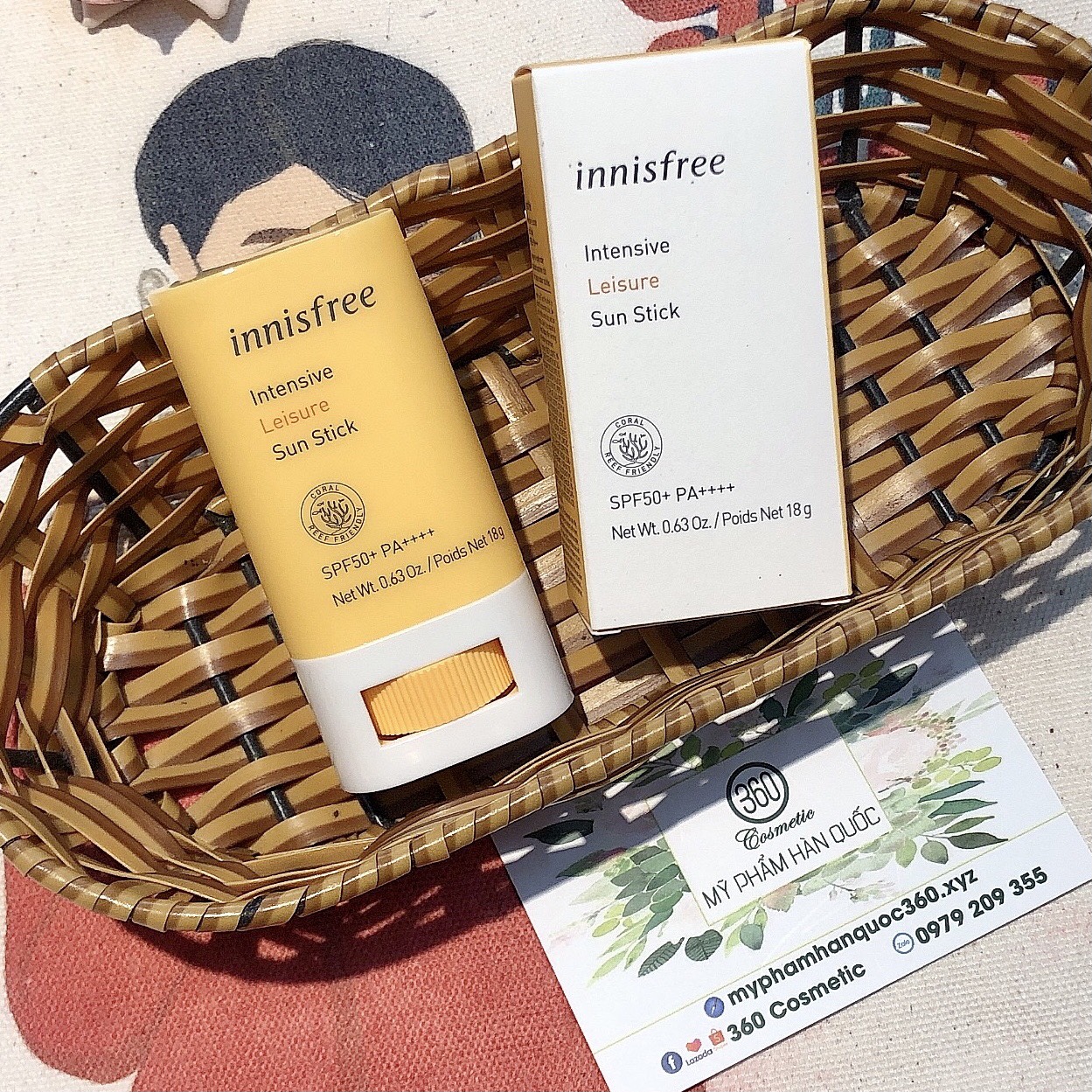 Chống nắng dạng thỏi chống thấm nước Innisfree Intensive Sunscreen Stick Spf50+, chất lượng đảm bảo an toàn đến sức khỏe người sử dụng, cam kết hàng đúng mô tả