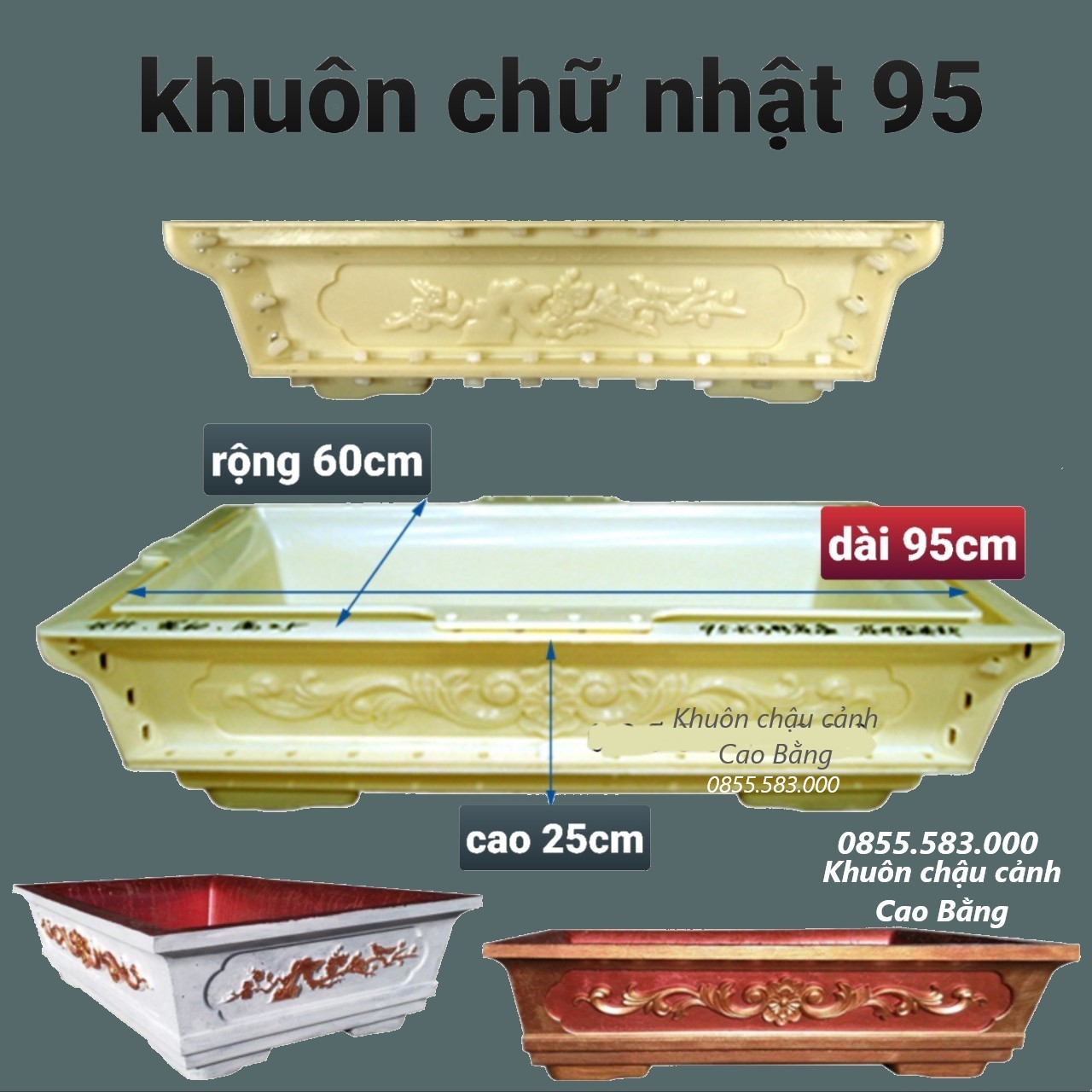Khuôn đúc chậu cảnh chữ nhật 95