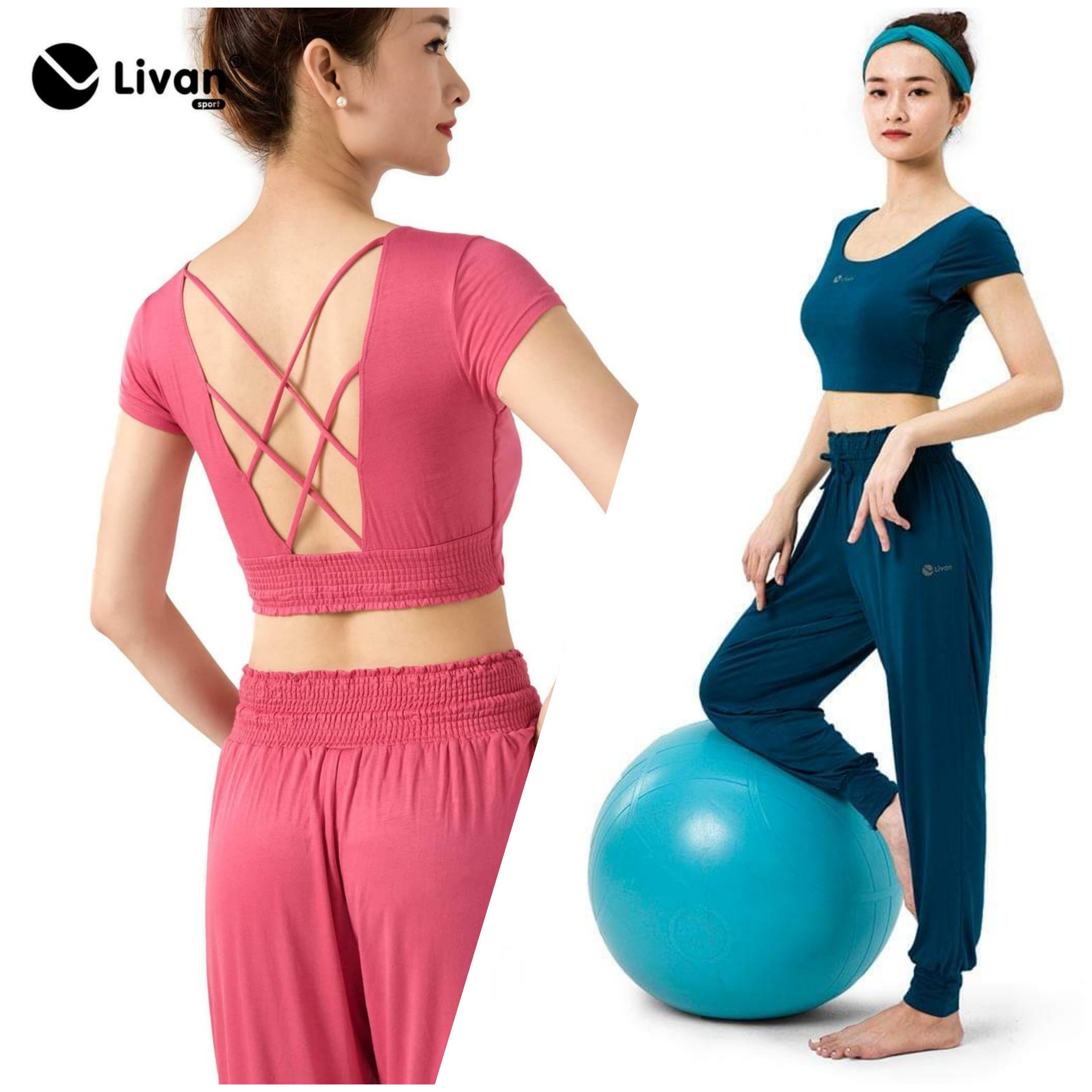 Bộ Đồ Tập Yoga Alibaba Chun Co Giãn Chất Liệu Cao Cấp Livan Sport