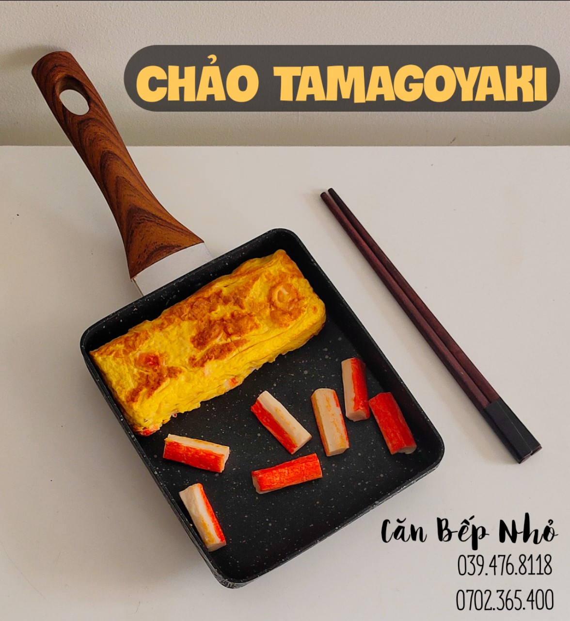 Chảo làm trứng cuộn cao cấp, chỉ còn màu đen