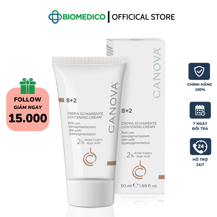 CANOVA 8+2 - Lightening Cream / Kem mờ nám, sáng da ngày, đêm 50ml